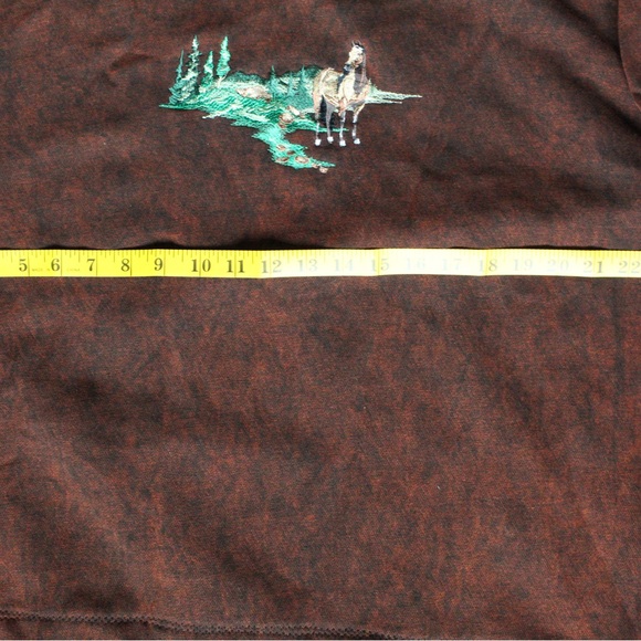 McIntosh Seymour Sweatshirt Vintage Western Horse Brown/red XL Acid Wash 90s - Picture 3 of 5